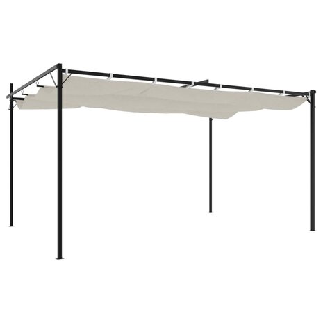 Pergola met uitschuifbaar dak 395x292x230 crèmekleurig 5