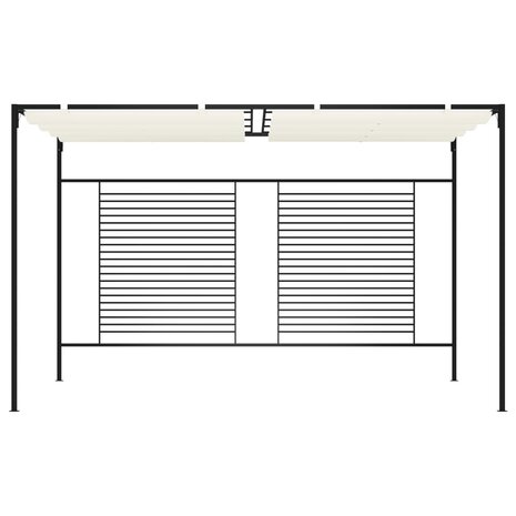 Prieel met uittrekbaar dak 180 g/m² 3x4x2,3 m crèmekleurig 2