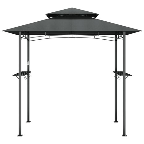Barbecue-overkapping 240x150x243 cm staal antracietkleurig 3