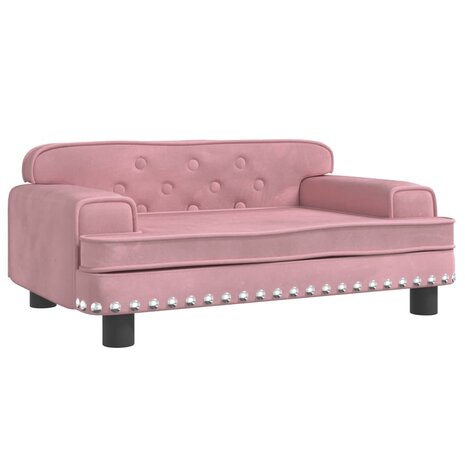 Kinderbank 70x45x30 cm fluweel roze 2