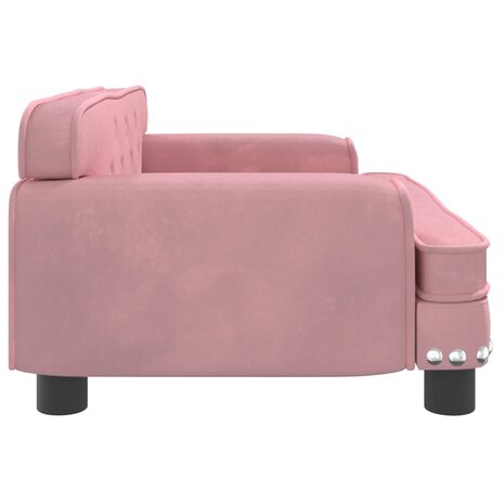 Kinderbank 70x45x30 cm fluweel roze 4