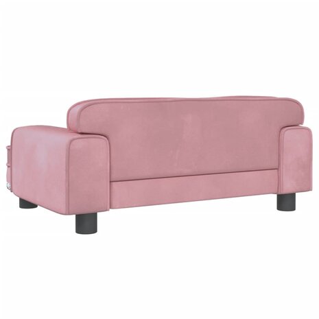 Kinderbank 70x45x30 cm fluweel roze 5