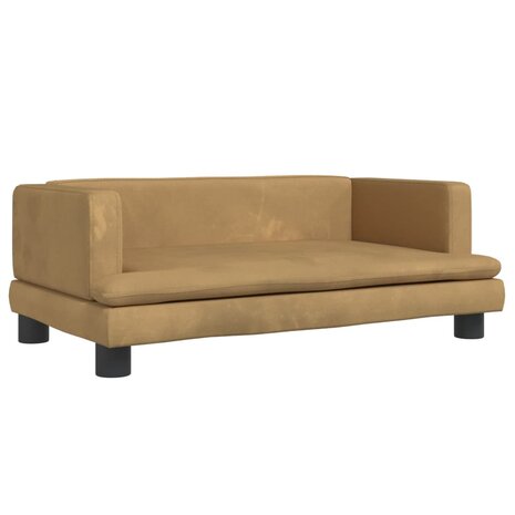 Kinderbank 80x45x30 cm fluweel bruin 2