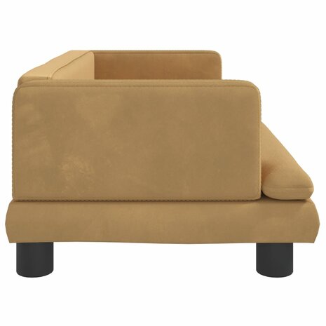 Kinderbank 80x45x30 cm fluweel bruin 4