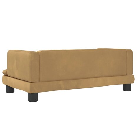 Kinderbank 80x45x30 cm fluweel bruin 5
