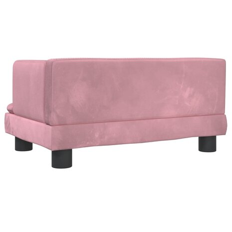 Kinderbank 60x40x30 cm fluweel roze 5