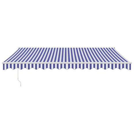 Luifel automatisch uitschuifbaar 4x3 m blauw en wit 3