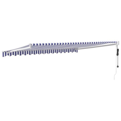 Luifel automatisch uitschuifbaar 4x3 m blauw en wit 5