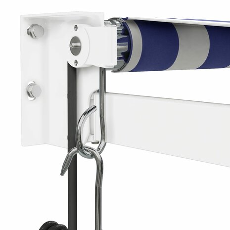 Luifel automatisch uitschuifbaar 4x3 m blauw en wit 7