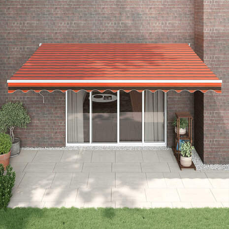 Luifel automatisch uitschuifbaar 4x3 m oranje en bruin 1