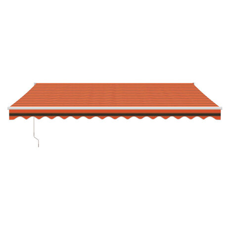 Luifel automatisch uitschuifbaar 4x3 m oranje en bruin 3