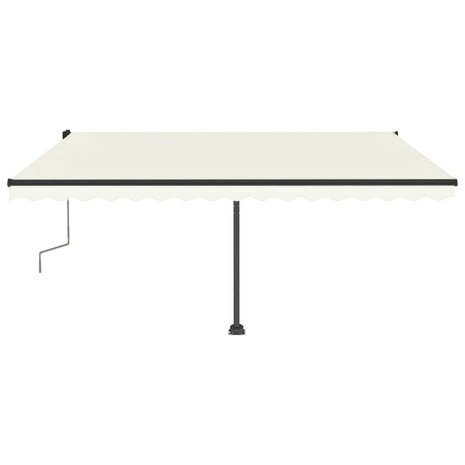 Luifel handmatig uittrekbaar met LED 450x300 cm crèmekleurig 4