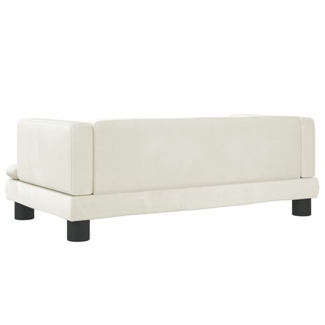 Kinderbank 80x45x30 cm fluweel crèmekleurig 5