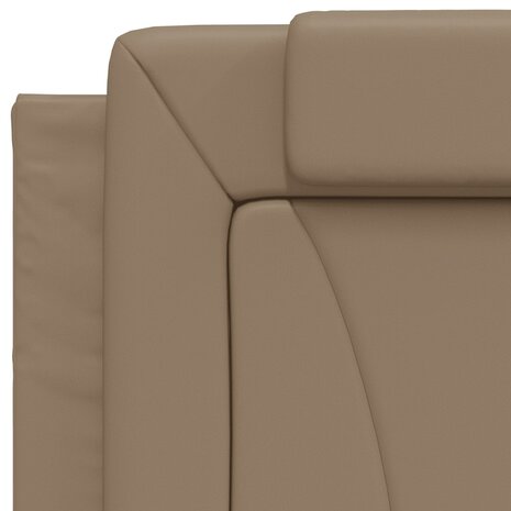 Bed met matras kunstleer cappuccinokleurig 90x190 cm 7
