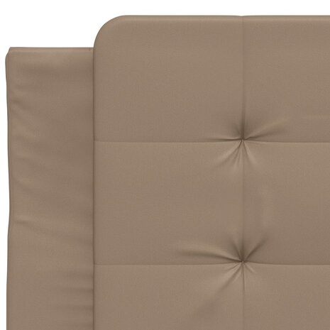 Bed met matras kunstleer cappuccinokleurig 80x200 cm 7