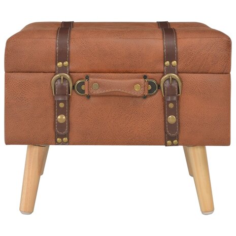 Opbergkruk 40 cm kunstleer tan 3