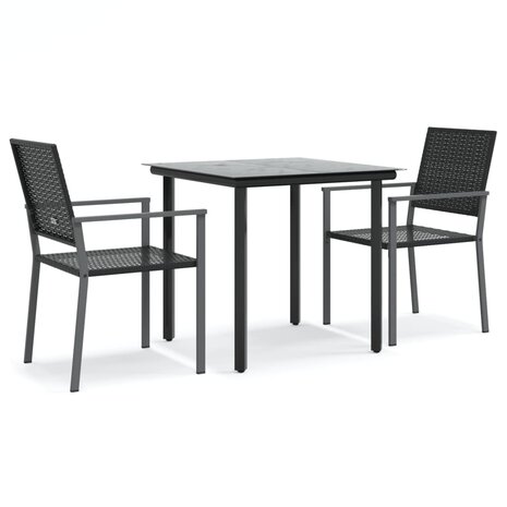 3-delige Tuinset met kussens poly rattan en staal 2