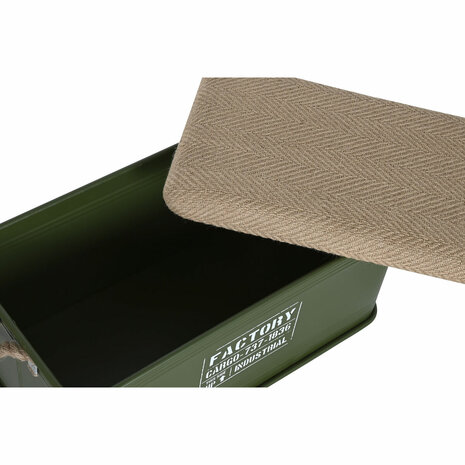 Kofferset Home ESPRIT Donkergroen Natuurlijk Metaal Touw Vezel 69 X 37 X 37,5 cm (3 Stuks) 3