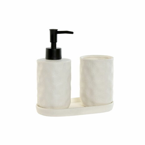 Badset Home ESPRIT Wit ABS Dolomite 17,5 x 9,5 x 18 cm 3 Onderdelen 1