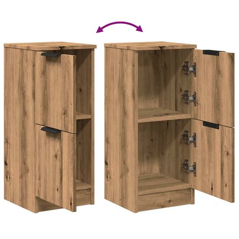 Dressoir 30x30x70 cm bewerkt hout artisanaal eikenkleur 8