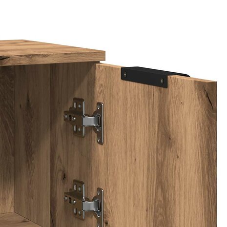 Dressoir 30x30x70 cm bewerkt hout artisanaal eikenkleur 9