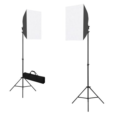 Fotostudioset met softboxlampen en achtergronden 8