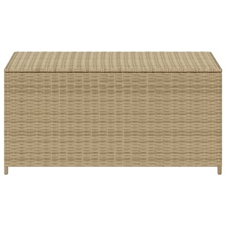 Tuinbox met wielen 190 L poly rattan gemengd beige 4