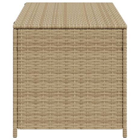 Tuinbox met wielen 190 L poly rattan gemengd beige 5