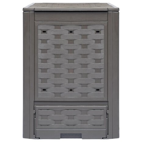Compostbakken 3 st 900 L 60x60x83 cm kunststof rattan bruin 2