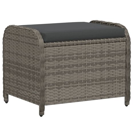 Tuinkruk met kussen 58x46x46 cm poly rattan grijs 2