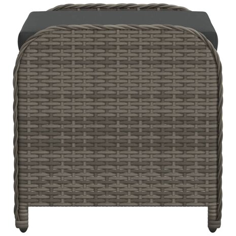 Tuinkruk met kussen 58x46x46 cm poly rattan grijs 5