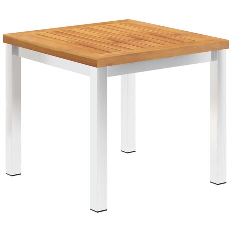 Tuinbijzettafel 45x45x38 cm massief acaciahout roestvrij staal 1