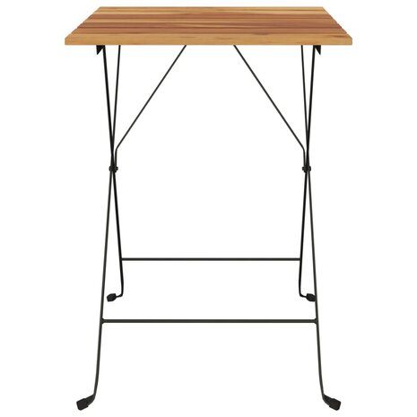 Bistrotafel inklapbaar 55x54x71 cm massief teakhout en staal 3