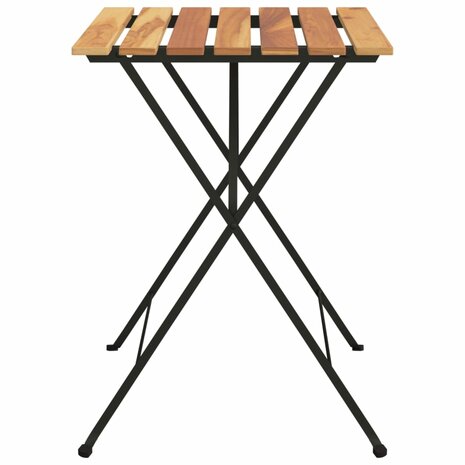 Bistrotafel inklapbaar 55x54x71 cm massief teakhout en staal 4