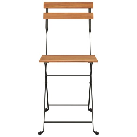 Bistrostoelen 6 st inklapbaar massief teakhout en staal 4