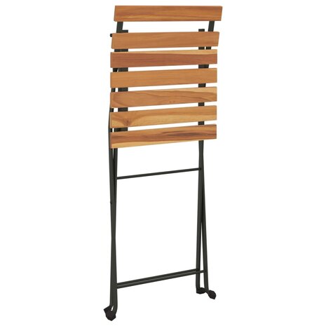 Bistrostoelen 6 st inklapbaar massief teakhout en staal 5