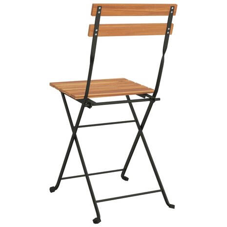 Bistrostoelen 6 st inklapbaar massief teakhout en staal 7
