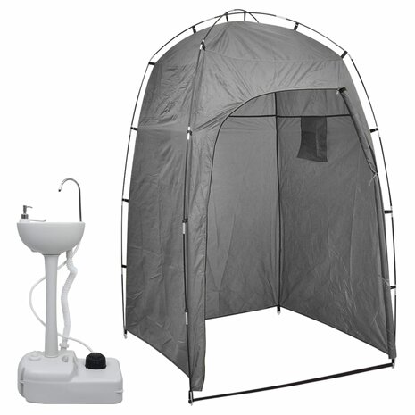 Kampeerwasbak met tent draagbaar 20 L 1