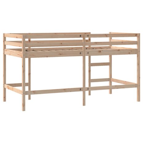 Kinderhoogslaper met ladder 80x200 cm massief grenenhout 2