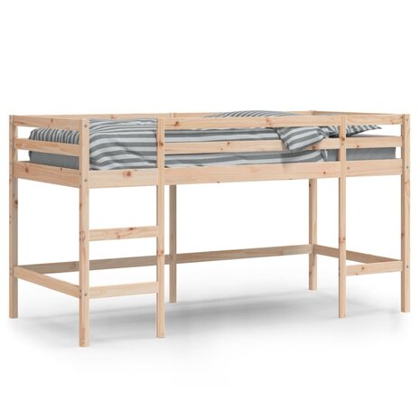 Kinderhoogslaper met ladder 80x200 cm massief grenenhout 3
