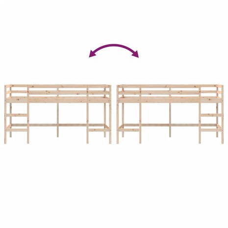 Kinderhoogslaper met ladder 80x200 cm massief grenenhout 8