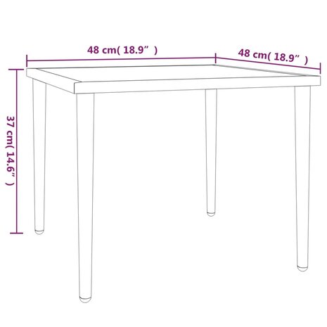 Tuintafel 48x48x37 cm staal grijs 6