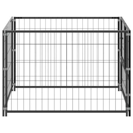 Hondenkennel 100x100x70 cm staal zwart 3