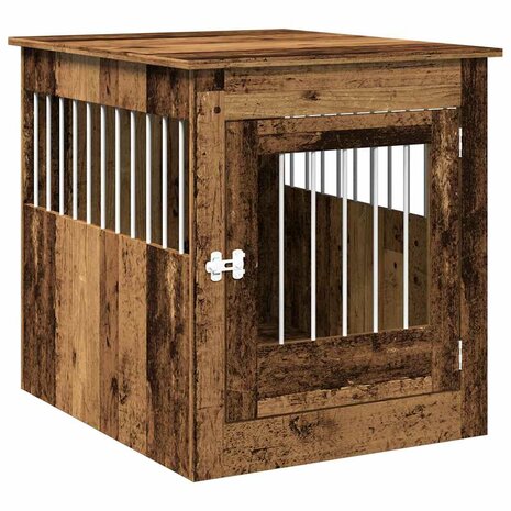 Hondenbench 64,5x80x71 cm bewerkt hout oud houtkleurig 2