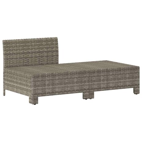 2-delige Loungeset met kussens poly rattan grijs 3