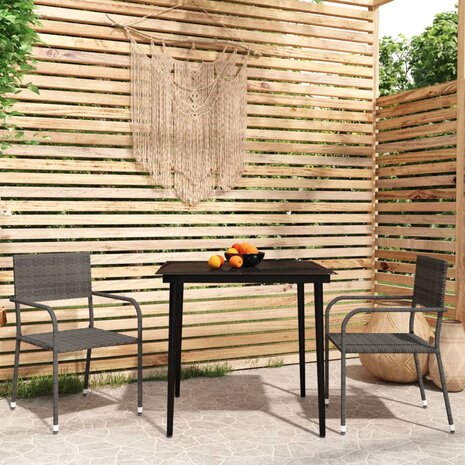 3-delige Tuinset grijs 1