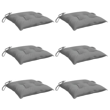 Stoelkussens 6 st 40x40x7 cm oxford stof grijs 3