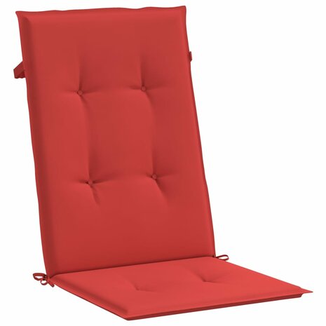 Tuinstoelkussens 2 st hoge rug 120x50x3 cm stof rood 5