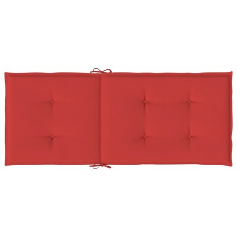 Tuinstoelkussens 2 st hoge rug 120x50x3 cm stof rood 7