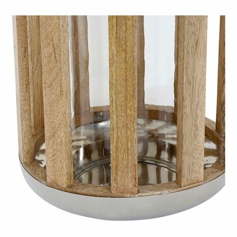 Lantaarn DKD Home Decor Zilverkleurig Metaal Hout 22 x 22 x 32 cm 2